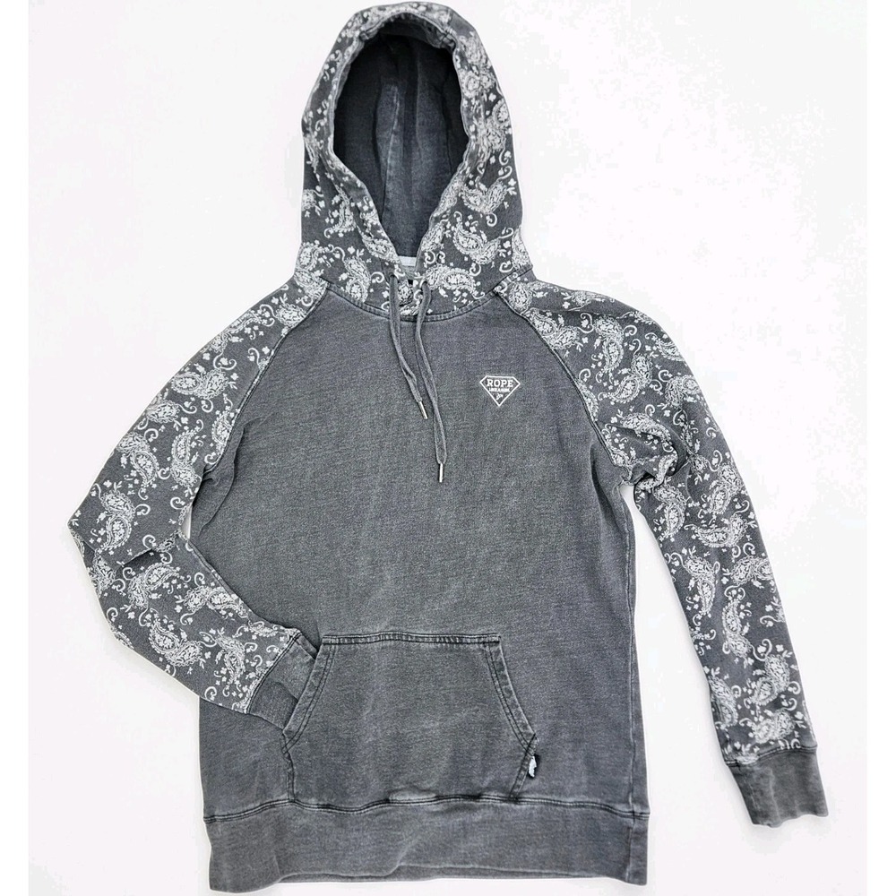 Hooey Hoodie Rope Like A Girl Paisley Women's Large Gray Western Pullover Rodeo‎